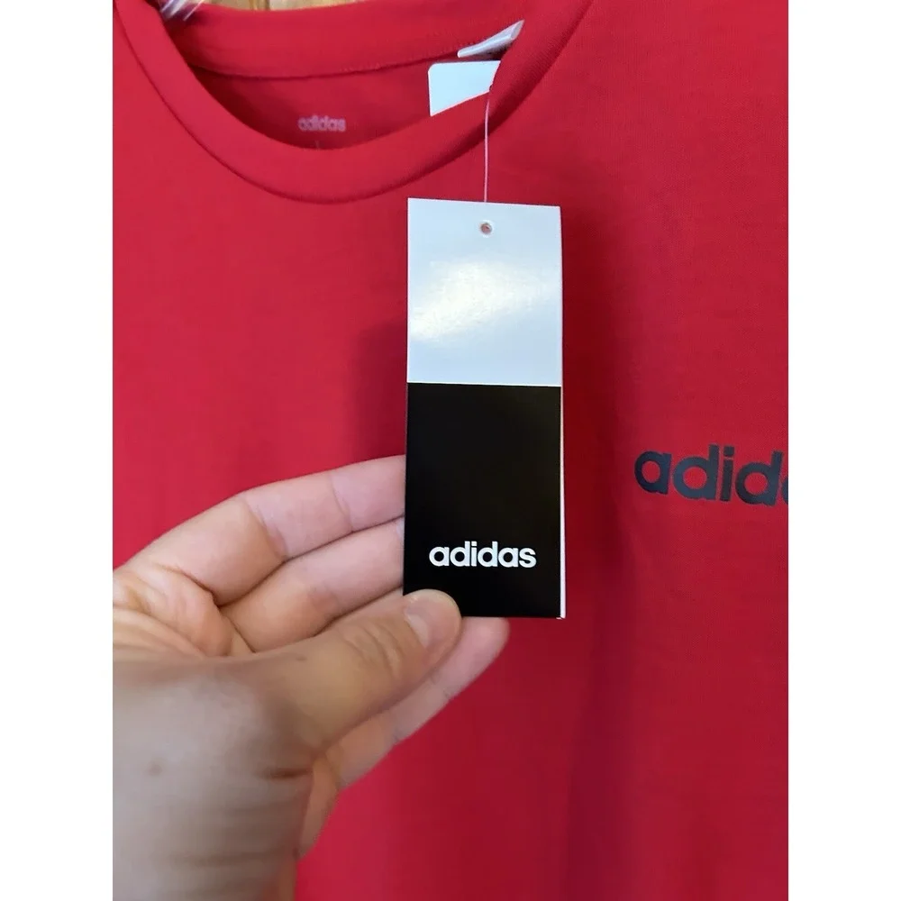 Adidas Mens L Workout Athletic Red Tee T-Shirt Red‎ Short Sleeve NWT